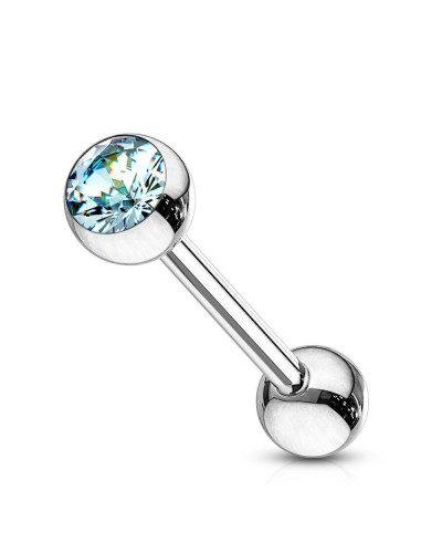 Piercing langue boule pierre sertie