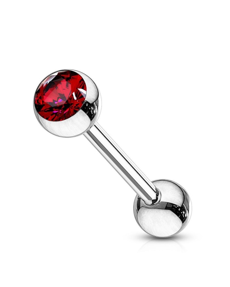 Piercing langue boule pierre sertie