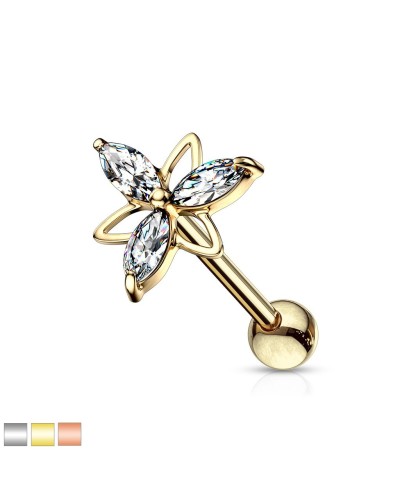 Piercing oreille cartilage fleur triangulaire