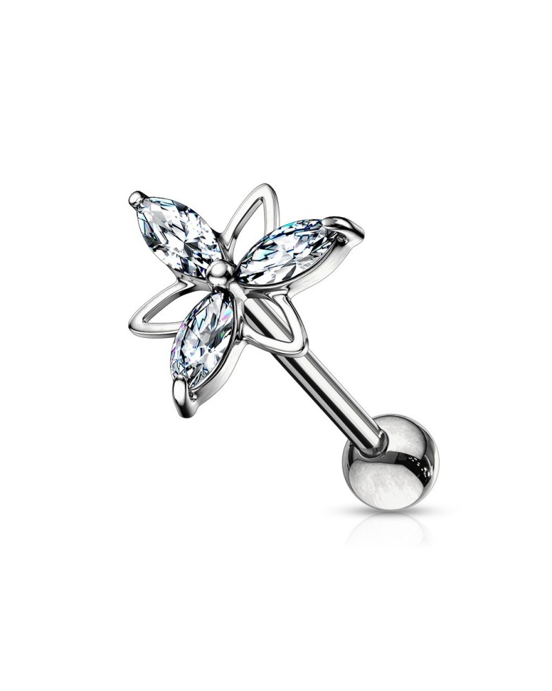 Piercing oreille cartilage fleur triangulaire