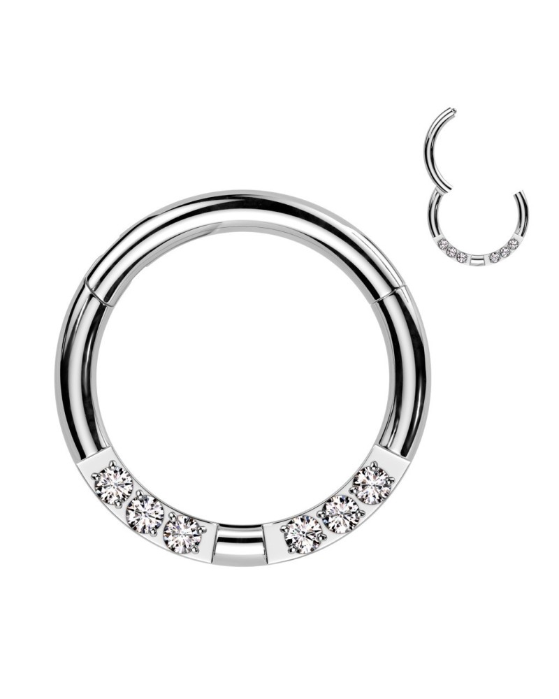 Piercing anneau double bande de zircon