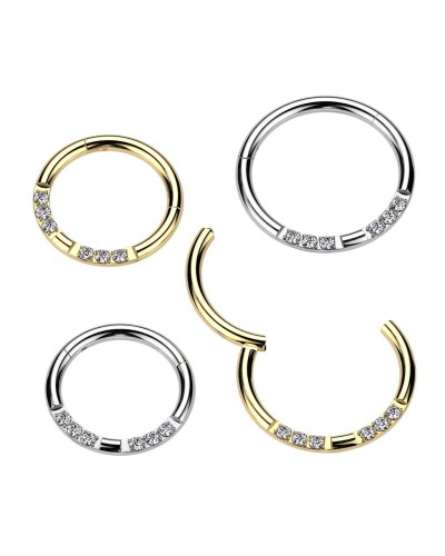 Piercing anneau double bande de zircon