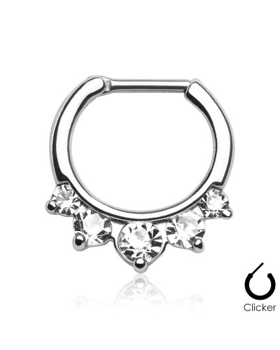 Piercing septum 5 pierres en oxyde de zirconium