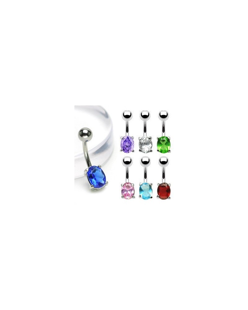 Piercing nombril pierre ovale