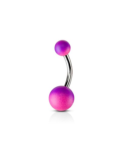 Piercing nombril boule bicolore silicone