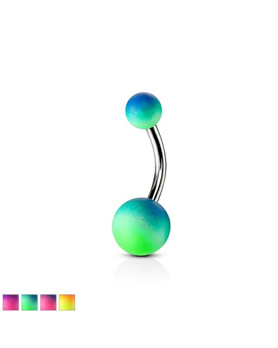 Piercing nombril boule bicolore silicone