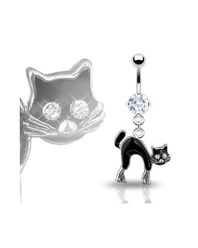 Piercing nombril chat noir