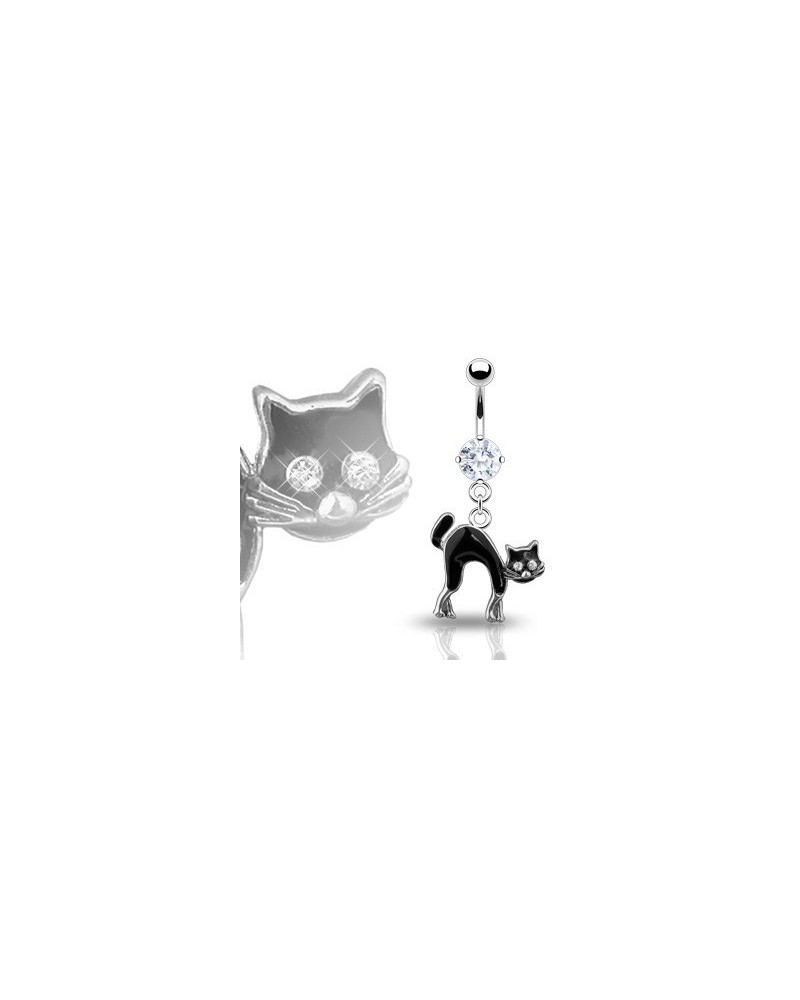 Piercing nombril chat noir