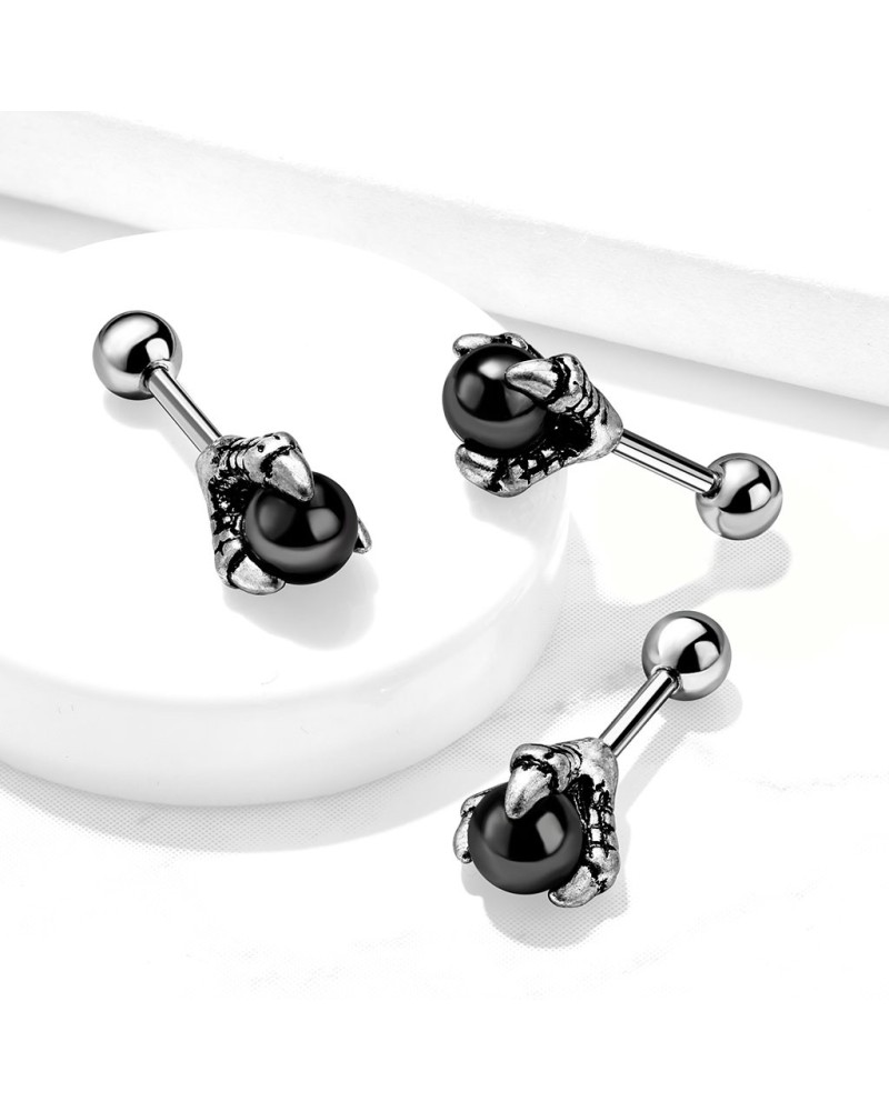 Piercing oreille griffe de dragon boule noire