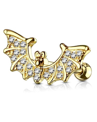 Piercing oreille chauve-souris ailes strass