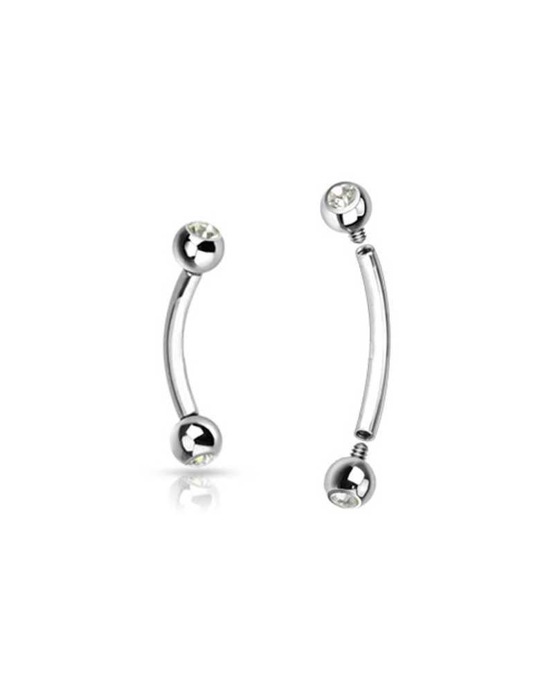 Piercing arcade et oreille pierres transparentes filetage interne