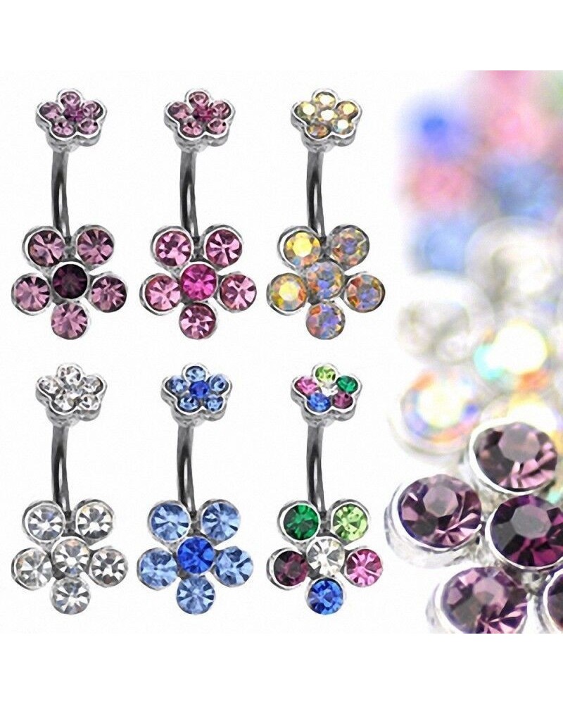 Piercing nombril double fleur