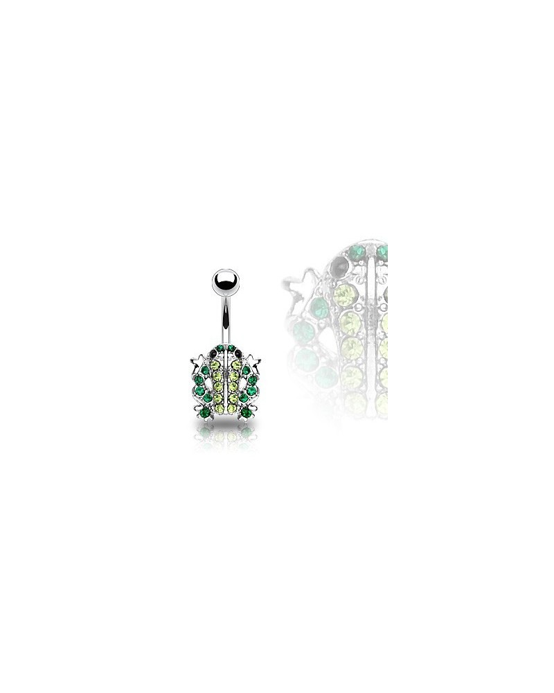 Piercing nombril grenouille verte