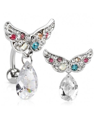 Piercing nombril inversé ailes d'ange