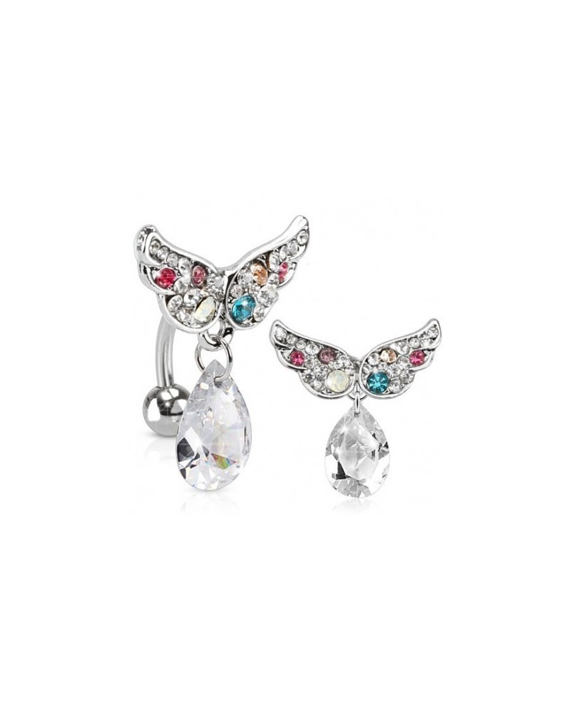 Piercing nombril inversé ailes d'ange