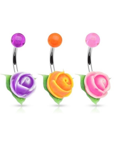 Piercing nombril rose