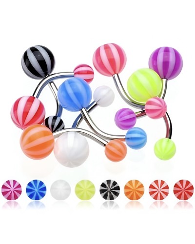 Piercing nombril acrylique boules beach ball