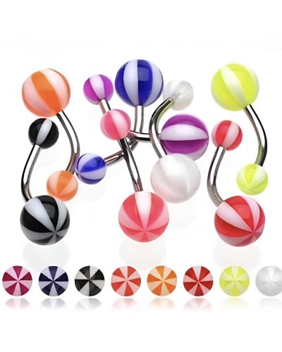 Piercing nombril boules acrylique candy