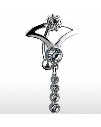 Piercing nombril tribal pendentif pierres