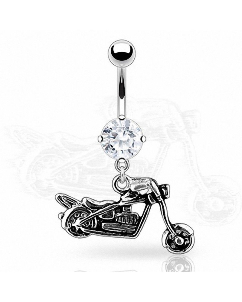 Piercing nombril rock moto biker