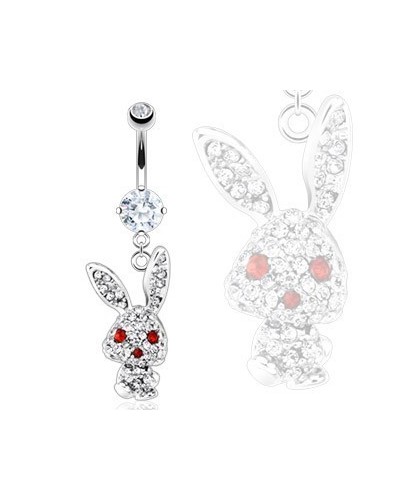 Piercing nombril lapin strass