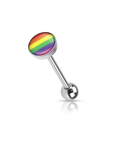 Piercing langue logo drapeau LGBT