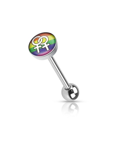 Piercing langue logo LGBT symboles femmes