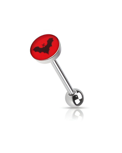 Piercing langue logo chauve-souris