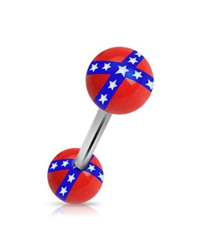 Piercing langue drapeau rebelle