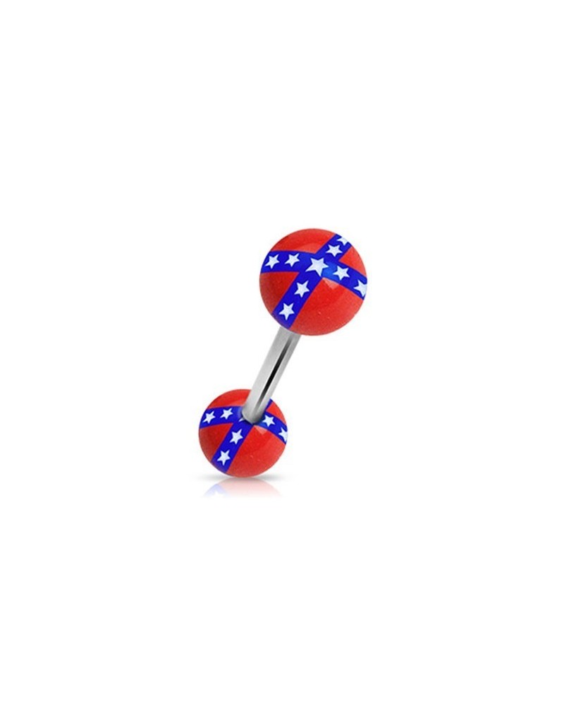 Piercing langue drapeau rebelle