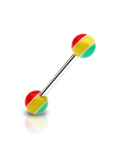 Piercing langue boule rasta