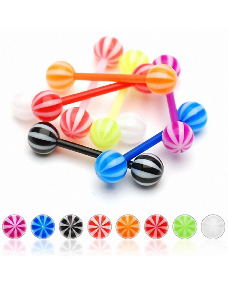 Piercing langue beach ball barre flexible