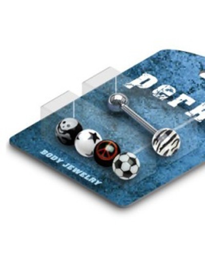 Pack piercing langue 5 boules interchangeables