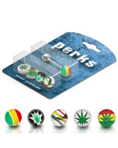 Pack piercing langue rasta cannabis