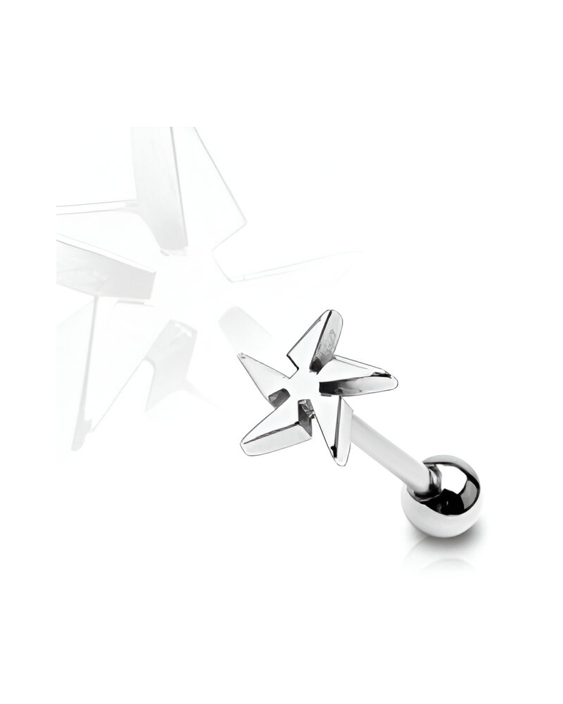 Piercing langue shuriken