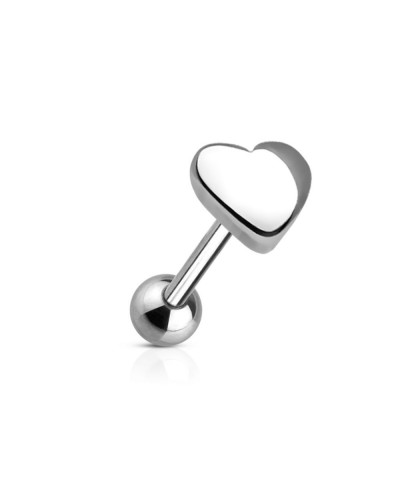 Piercing langue coeur en acier chirurgical