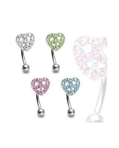 Piercing arcade coeur peace and love strass