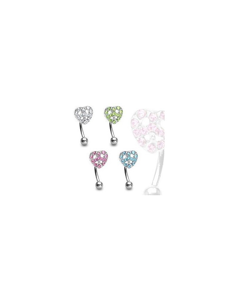 Piercing arcade coeur peace and love strass