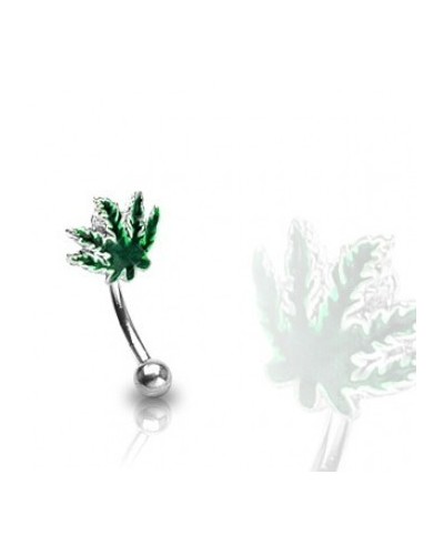 Piercing arcade feuille de cannabis verts