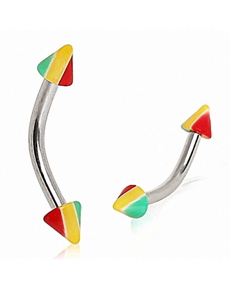 Piercing arcade pointes acrylique rasta