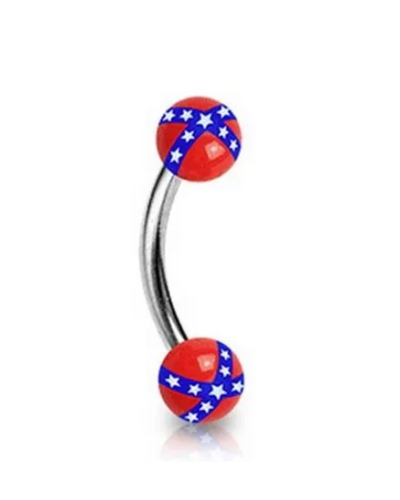 Piercing arcade boules drapeau rebelle