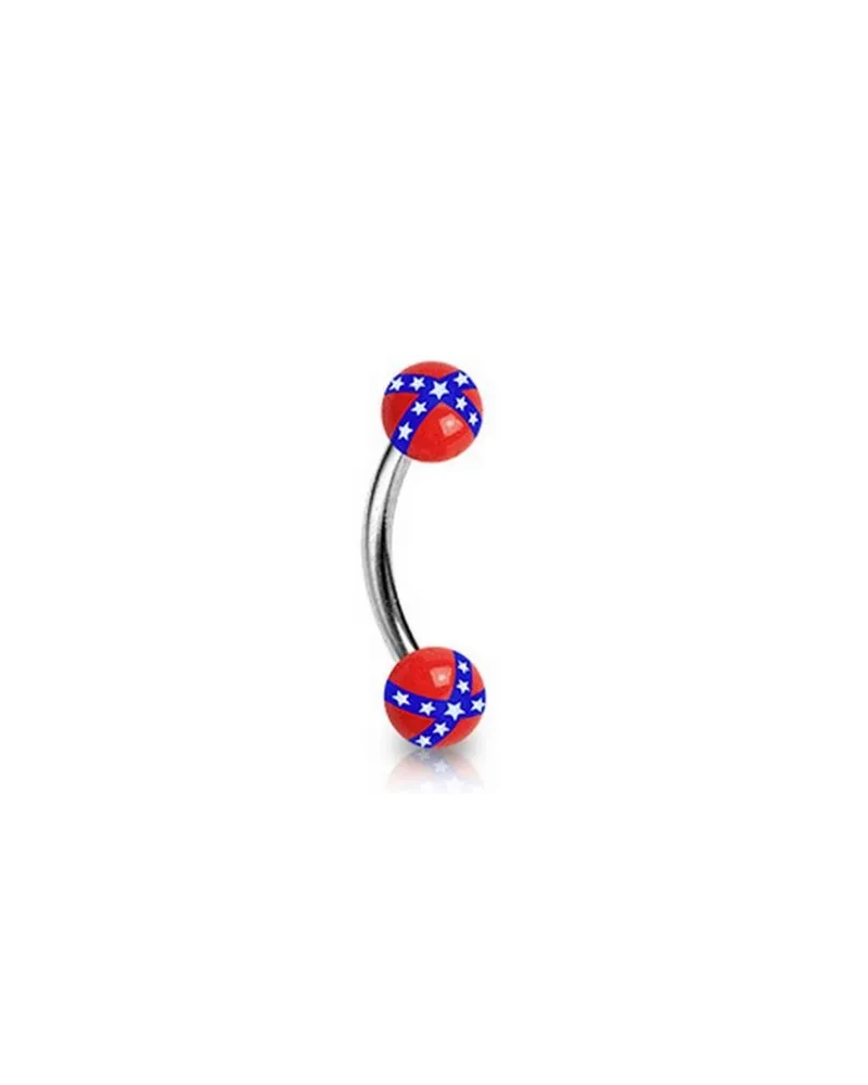 Piercing arcade boules drapeau rebelle