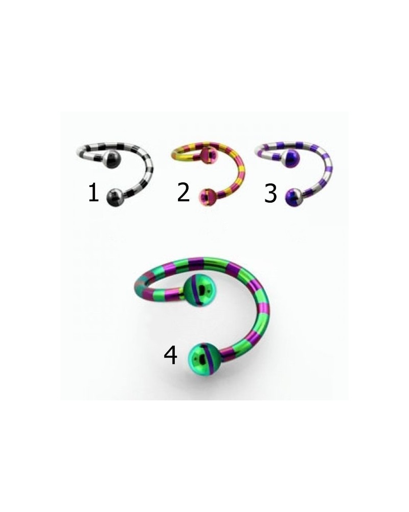 Piercing spirale titane bicolore