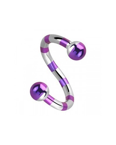 Piercing spirale titane bicolore