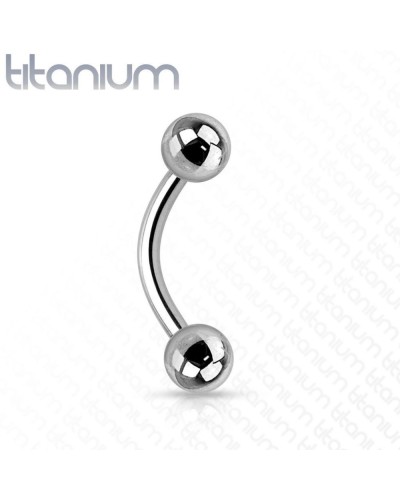 Piercing banane titane G5 à boules - Tige 1.6 mm