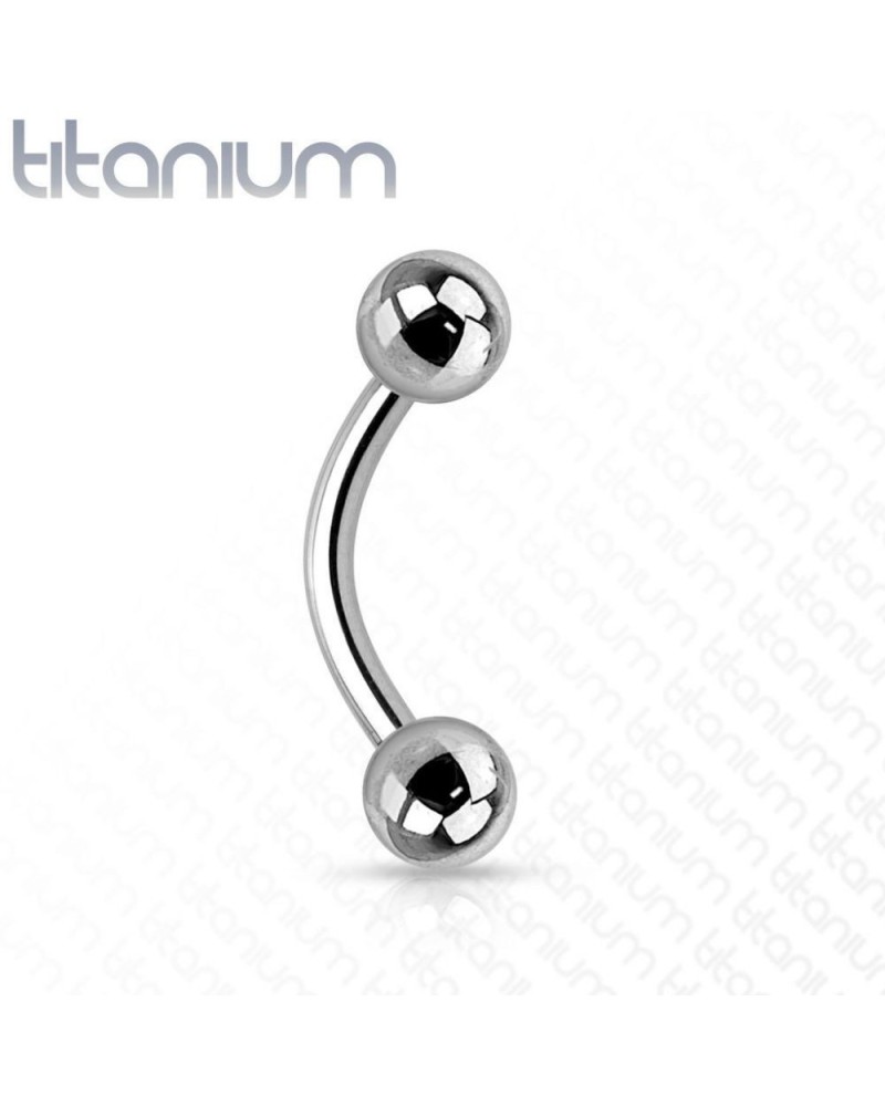 Piercing banane titane G5 à boules - Tige 1.6 mm