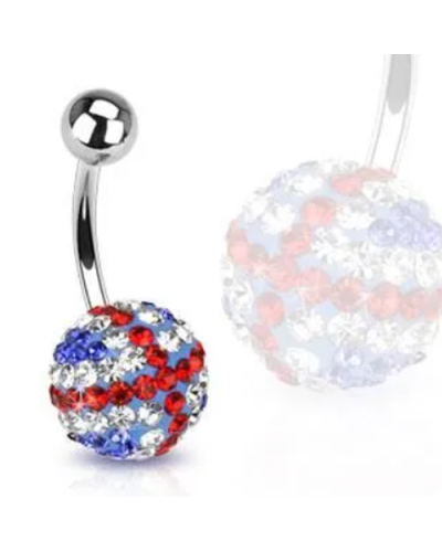 Piercing nombril cristal Férido drapeau Angleterre