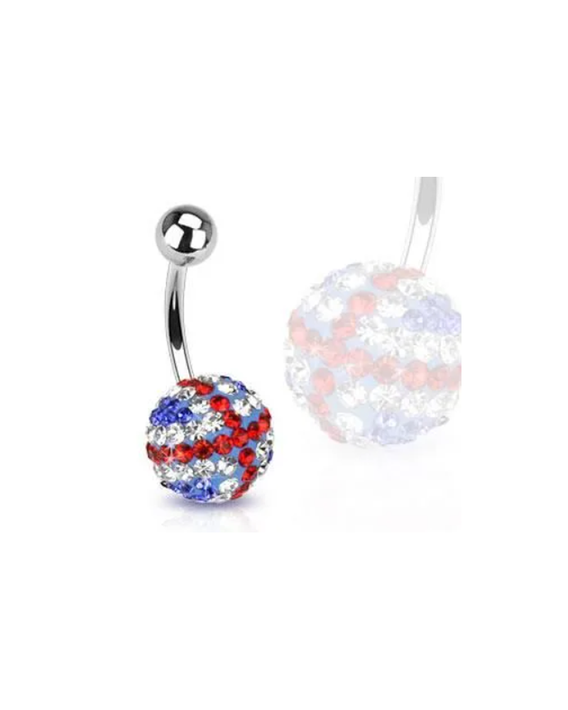 Piercing nombril cristal Férido drapeau Angleterre