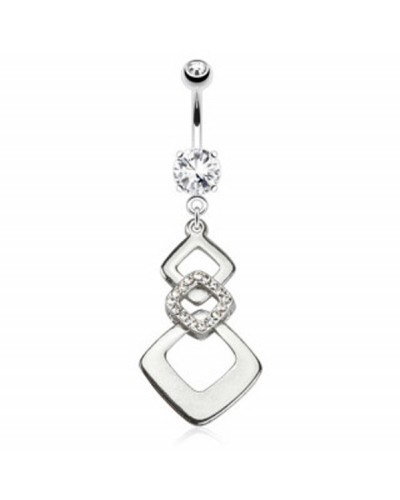 Piercing nombril pendentif losanges