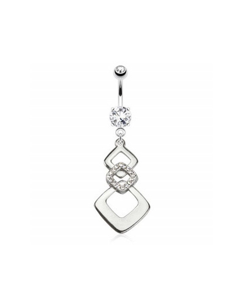 Piercing nombril pendentif losanges